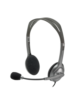 Наушники с микрофоном Logitech H110 темно-серый 1.8м накладные оголовье (981-000472)