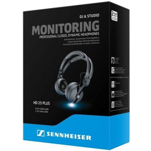 Наушники накладные Sennheiser HD 25 PLUS 1.5м черный проводные оголовье (506908)