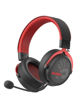 Наушники с микрофоном A4Tech Bloody MR590 Sports красный/черный 1.5м мониторные BT/Radio/3.5mm оголовье (MR590+ WIRED/SPORT RED)
