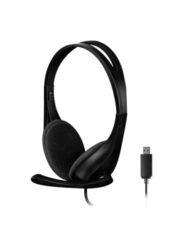Наушники с микрофоном A4Tech HU-9 черный 1.8м накладные USB оголовье (HU-9 (BLACK))