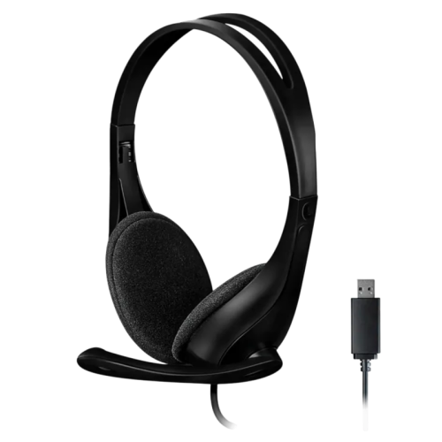 Наушники с микрофоном A4Tech HU-9 черный 1.8м накладные USB оголовье (HU-9 (BLACK))