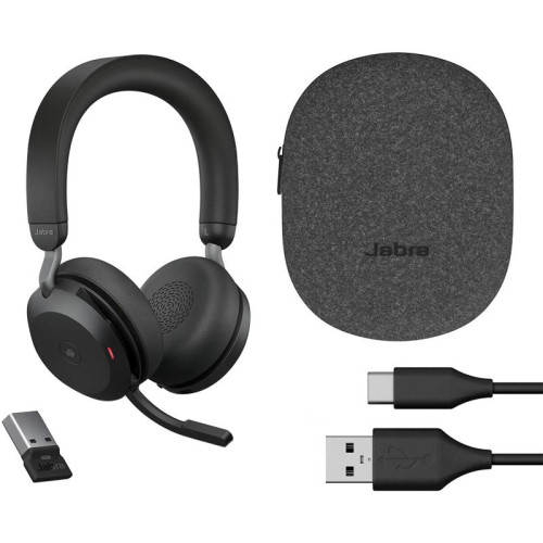 Наушники с микрофоном Jabra Evolve2 75, Link380a MS Stereo Black черный накладные BT/Radio оголовье (27599-999-999)