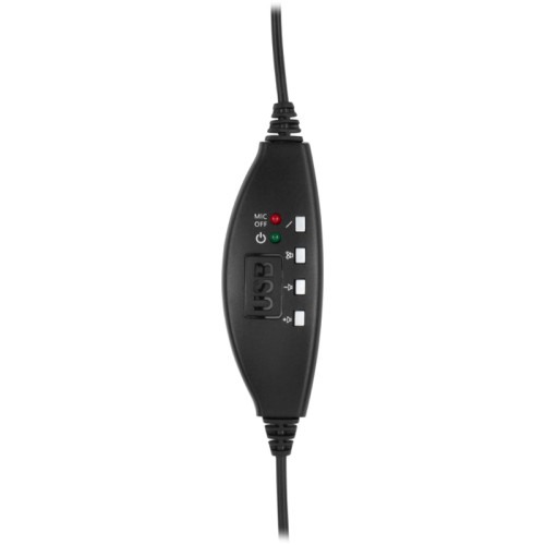Наушники с микрофоном Оклик HS-M300 черный/серый 1.8м накладные оголовье (1876323)