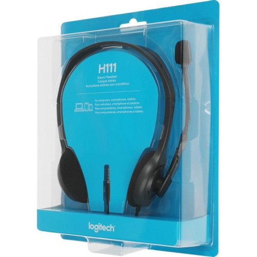 Наушники с микрофоном Logitech H111 серый 2.35м накладные оголовье (981-000588)