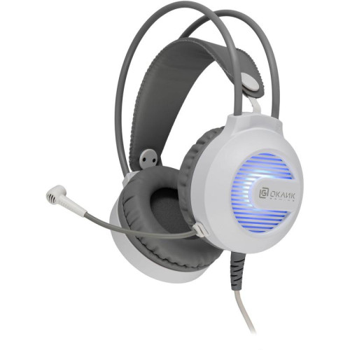 Наушники с микрофоном Oklick HS-L300G белый 2.2м мониторные оголовье (1796952)