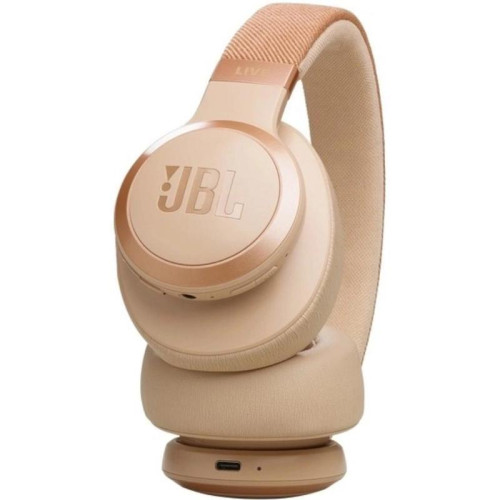 Гарнитура накладные JBL Live 770NC бежевый беспроводные bluetooth оголовье (JBLLIVE770NCBLU)