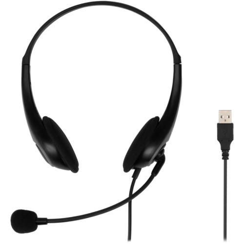 Наушники с микрофоном Оклик HS-M300 черный/серый 1.8м накладные оголовье (1876323)
