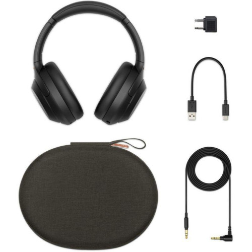Гарнитура накладные Sony WH-1000XM4 1.2м черный беспроводные bluetooth оголовье (WH-1000XM4/B)