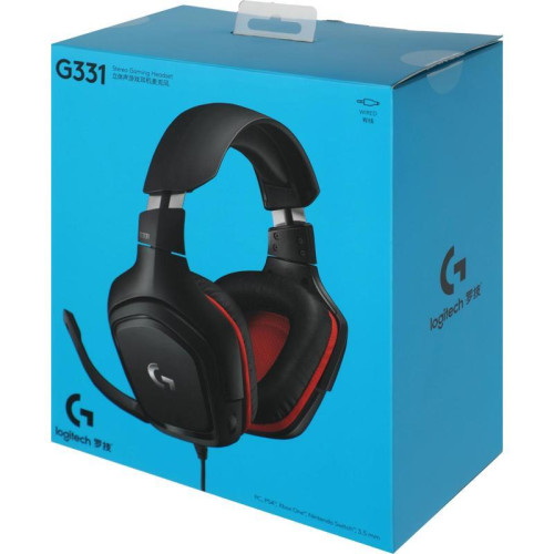 Наушники с микрофоном Logitech G331 черный/красный 2м мониторные оголовье (981-000758)
