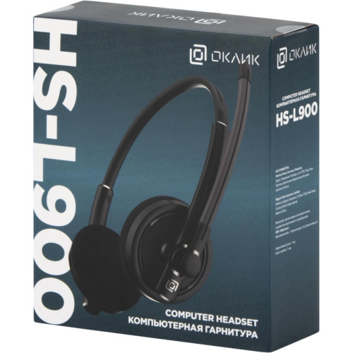 Наушники с микрофоном Оклик HS-L900 черный 2.8м накладные оголовье (1532022) Наушники с микрофоном Оклик HS-L900 черный 2.8м накладные оголовье (1532022)