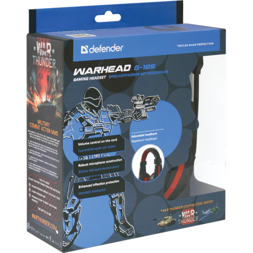 Defender Игровая гарнитура Warhead G-185 черный + красный, кабель 2 м Defender Игровая гарнитура Warhead G-185 черный + красный, кабель 2 м