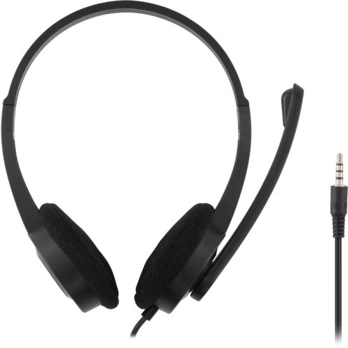 Наушники с микрофоном Оклик HS-M600 черный 1.8м накладные оголовье (1900372)