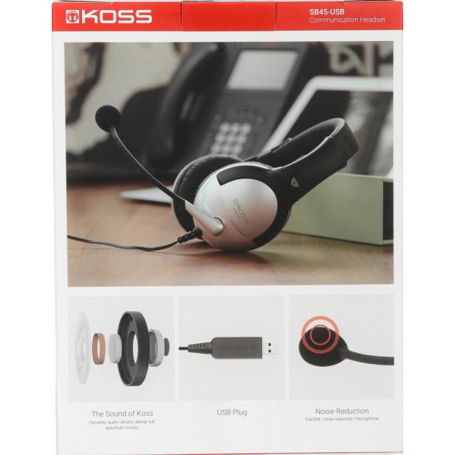Наушники с микрофоном Koss SB45-USB черный/серебристый 2.4м мониторные оголовье (15116464)