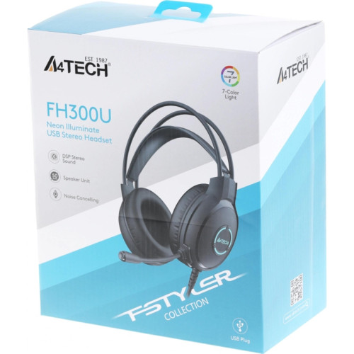 Наушники с микрофоном A4Tech Fstyler FH300U черный 2м мониторные USB оголовье (FH300U BLACK)