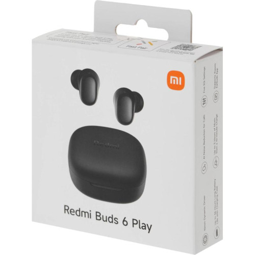 Гарнитура внутриканальные Xiaomi Redmi Buds 6 Play черный беспроводные bluetooth в ушной раковине (BHR8776GL)