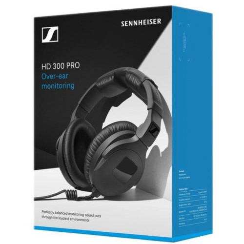 Гарнитура накладные Sennheiser HD 300 PRO 1.5м черный проводные оголовье (508288)
