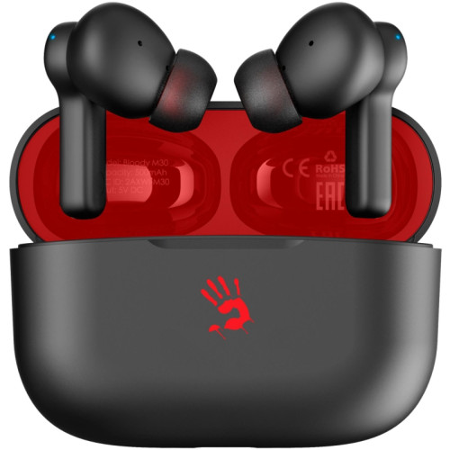 Гарнитура внутриканальные A4Tech Bloody M30 черный/красный беспроводные bluetooth в ушной раковине (M30 (BLACK+RED))