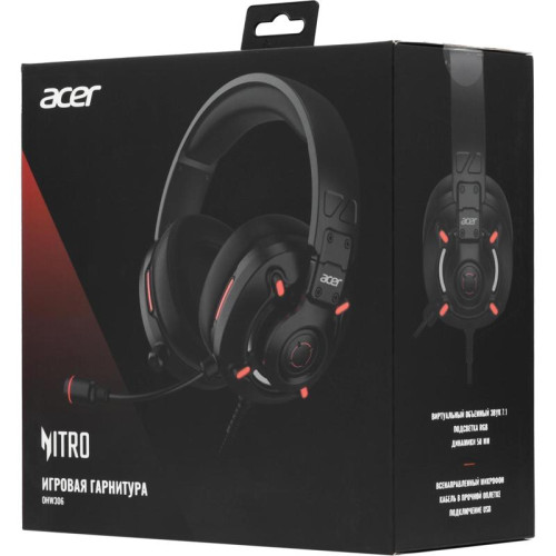 Наушники с микрофоном Acer Nitro OHW306 черный 2.1м мониторные оголовье (ZL.HDSEE.00E)