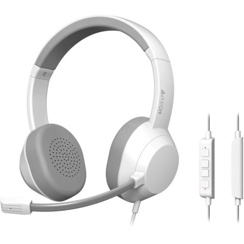 Наушники с микрофоном A4Tech Fstyler FH150U белый/серый 2м накладные USB оголовье (FH150U WHITE)