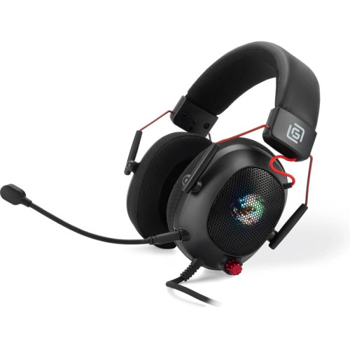 Наушники с микрофоном Oklick HS-L305G черный/красный 2м мониторные оголовье (2060511)