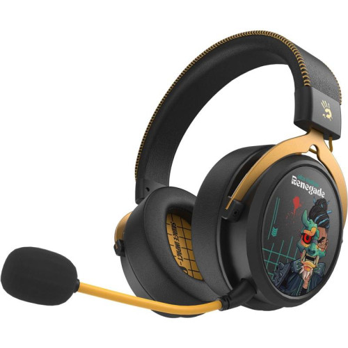 Наушники с микрофоном A4Tech Bloody MR595 Renegade черный/рисунок мониторные BT/Radio оголовье (MR595)