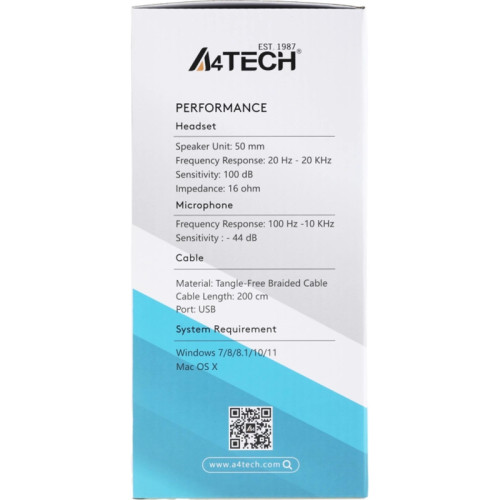 Наушники с микрофоном A4Tech Fstyler FH300U черный 2м мониторные USB оголовье (FH300U BLACK)
