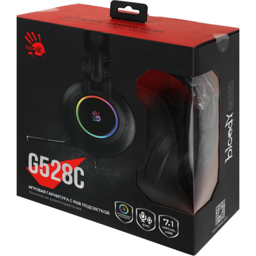Наушники с микрофоном A4Tech Bloody G528C черный 2м мониторные USB оголовье (G528C)