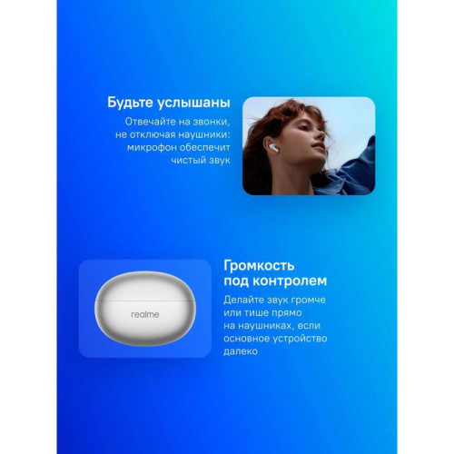 Гарнитура внутриканальные Realme Buds Air 6 серебристый беспроводные bluetooth в ушной раковине (631209000121)