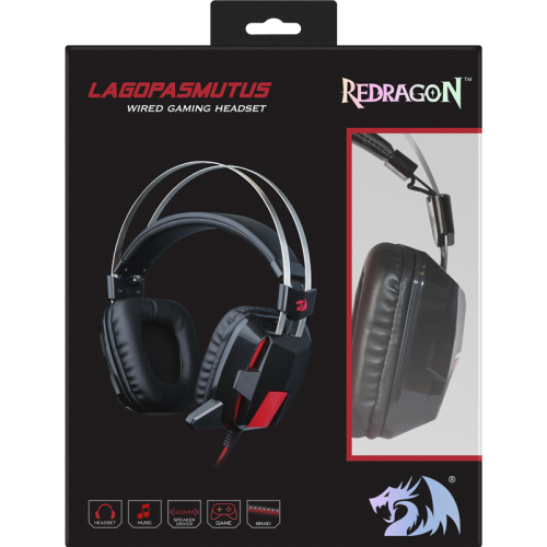 Redragon Игровая гарнитура Lagopasmutus 2 красный + черный, кабель 2 м Redragon Игровая гарнитура Lagopasmutus 2 красный + черный, кабель 2 м