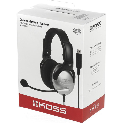 Наушники с микрофоном Koss SB45-USB черный/серебристый 2.4м мониторные оголовье (15116464)