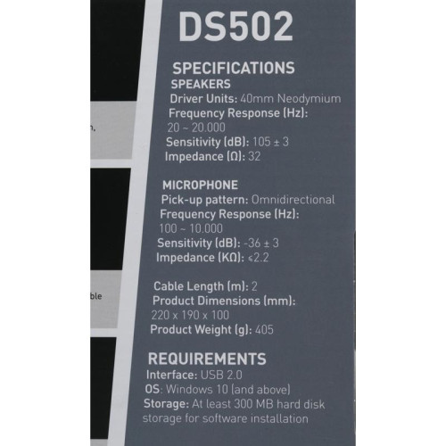 Наушники с микрофоном MSI DS502 черный 2м накладные USB оголовье (S37-0400120-SV1) Наушники с микрофоном MSI DS502 черный 2м накладные USB оголовье (S37-0400120-SV1)
