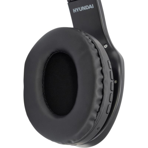 Гарнитура накладные Hyundai H-HP104 черный беспроводные bluetooth оголовье (HHP104B)