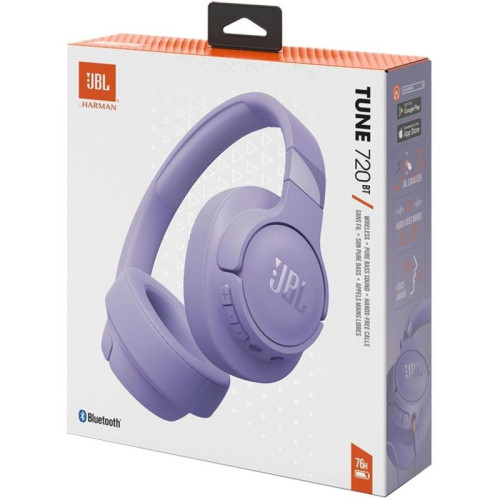 Гарнитура мониторные JBL Tune 720 BT 1.2м сиреневый беспроводные bluetooth оголовье (JBLT720BTPUR)