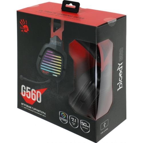 Наушники с микрофоном A4Tech Bloody G560 черный/красный 2м мониторные оголовье (G560 SPORTS RED)
