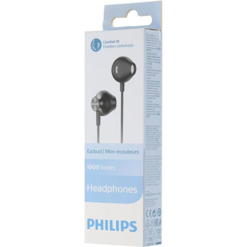 Наушники вкладыши Philips TAUE100BK/00 1.2м черный проводные в ушной раковине Наушники вкладыши Philips TAUE100BK/00 1.2м черный проводные в ушной раковине