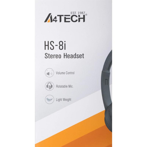 Наушники с микрофоном A4Tech HS-8i черный 1.8м накладные оголовье