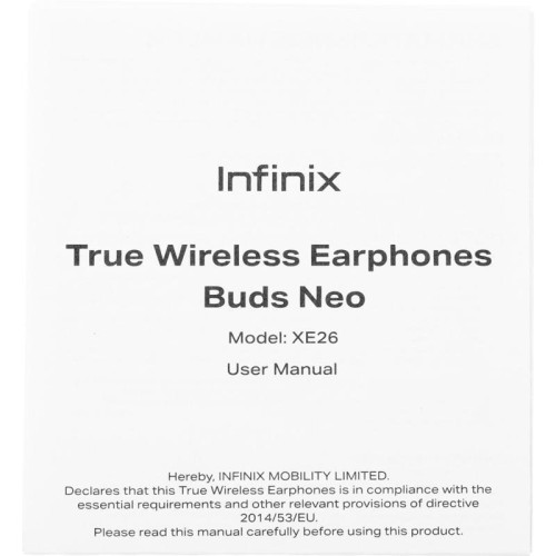 Гарнитура внутриканальные Infinix XBuds XE26 белый беспроводные bluetooth в ушной раковине (10311752)