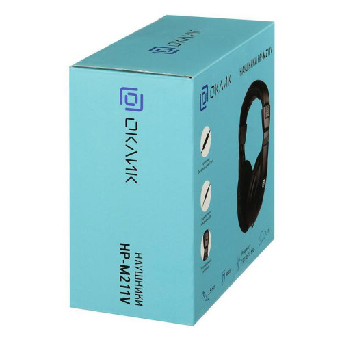Наушники мониторные Oklick HP-M211V 1.8м черный проводные оголовье (HP-M211VB)