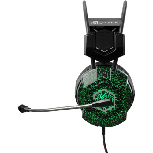 Наушники с микрофоном Oklick HS-L500G TOXIC черный 2.2м мониторные оголовье (472656)