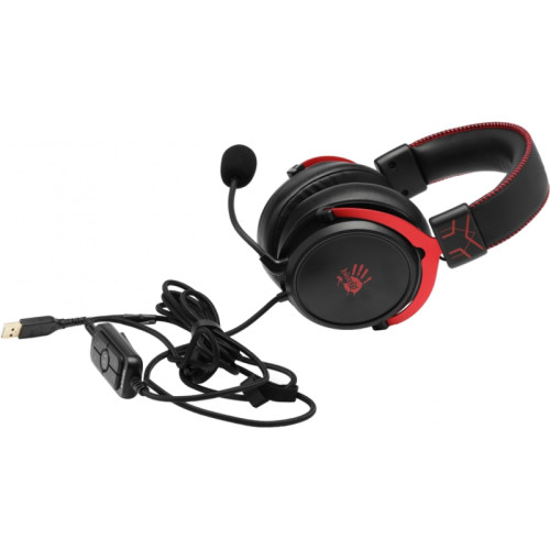 Наушники с микрофоном A4Tech Bloody M590i красный/черный 1м мониторные USB оголовье (M590I SPORTS RED)