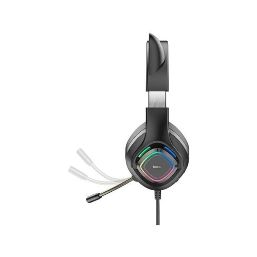 Наушники с микрофоном Hoco W107 Cute cat черный 2м мониторные USB оголовье (W107)