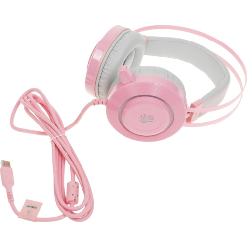 Наушники с микрофоном A4Tech Bloody G521 розовый 2.3м мониторные USB оголовье (G521 ( PINK ))
