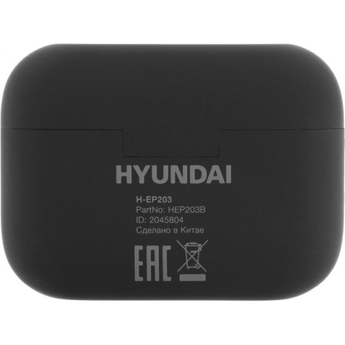 Гарнитура внутриканальные Hyundai H-EP203 черный беспроводные bluetooth в ушной раковине (HEP203B)