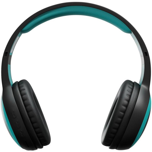 Гарнитура накладные Digma BT-15 черный/голубой беспроводные bluetooth оголовье (BT-15BLB)