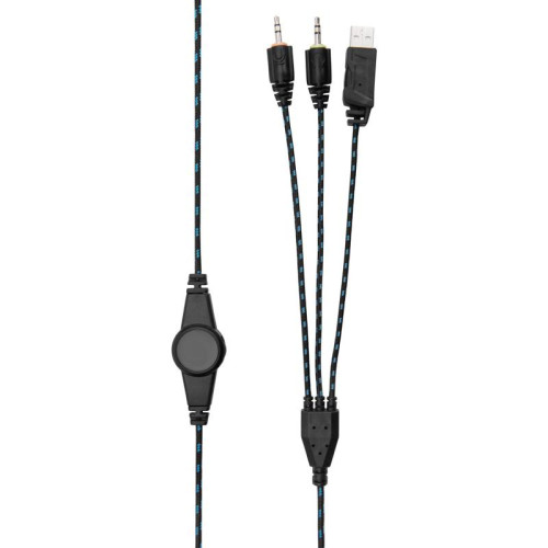 Наушники с микрофоном Oklick HS-L400G ZEUS черный/синий 2.2м мониторные оголовье (359480)