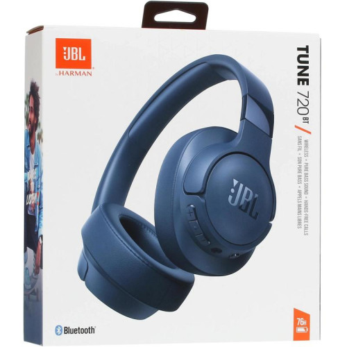 Гарнитура мониторные JBL Tune 720 BT 1.2м синий беспроводные bluetooth оголовье (JBLT720BTBLU)