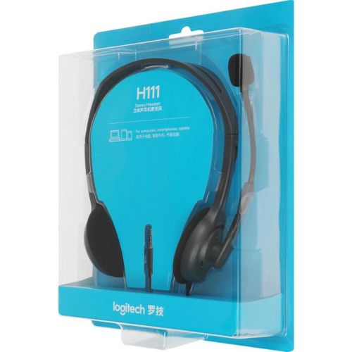 Наушники с микрофоном Logitech H111 серый 2.35м накладные оголовье (981-000594)