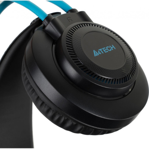 Наушники с микрофоном A4Tech Fstyler FH200U серый/синий 2м накладные USB оголовье (FH200U BLUE)