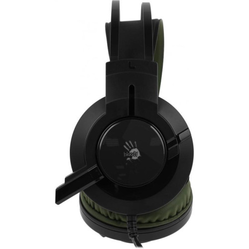 Наушники с микрофоном A4Tech Bloody J450 черный/зеленый 1.8м мониторные оголовье (J450)