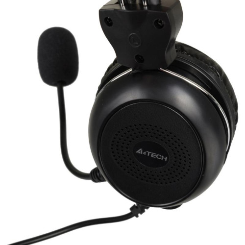 Наушники с микрофоном A4Tech HU-30 черный 2м накладные USB оголовье